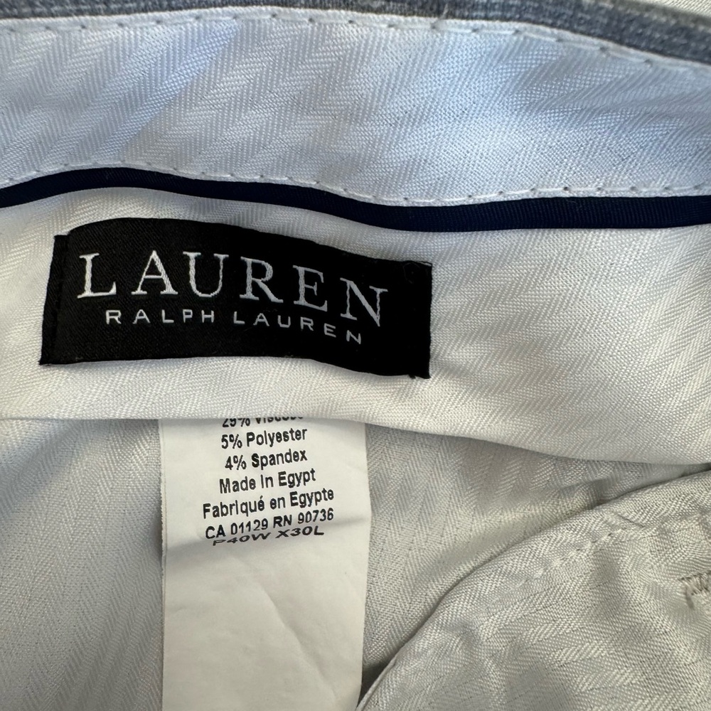 Lauren Ralph Lauren Black label Men’s 40x28 Gray Plaid Dress Pants‎ Flat Front - Picture 2 of 12